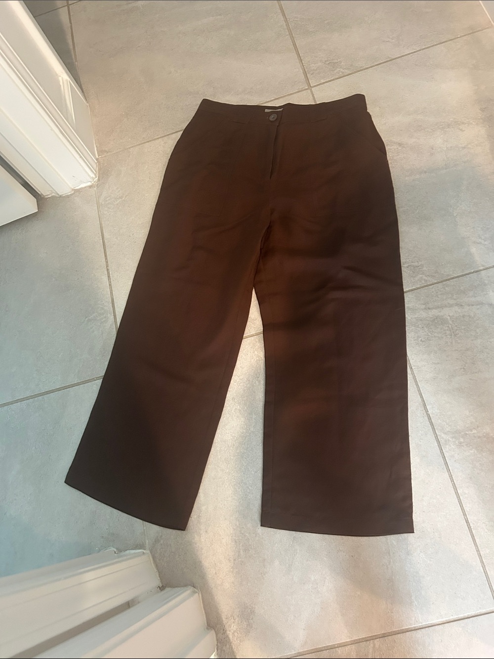 Women’s rayon and cotton Brown Wide-Leg Pants